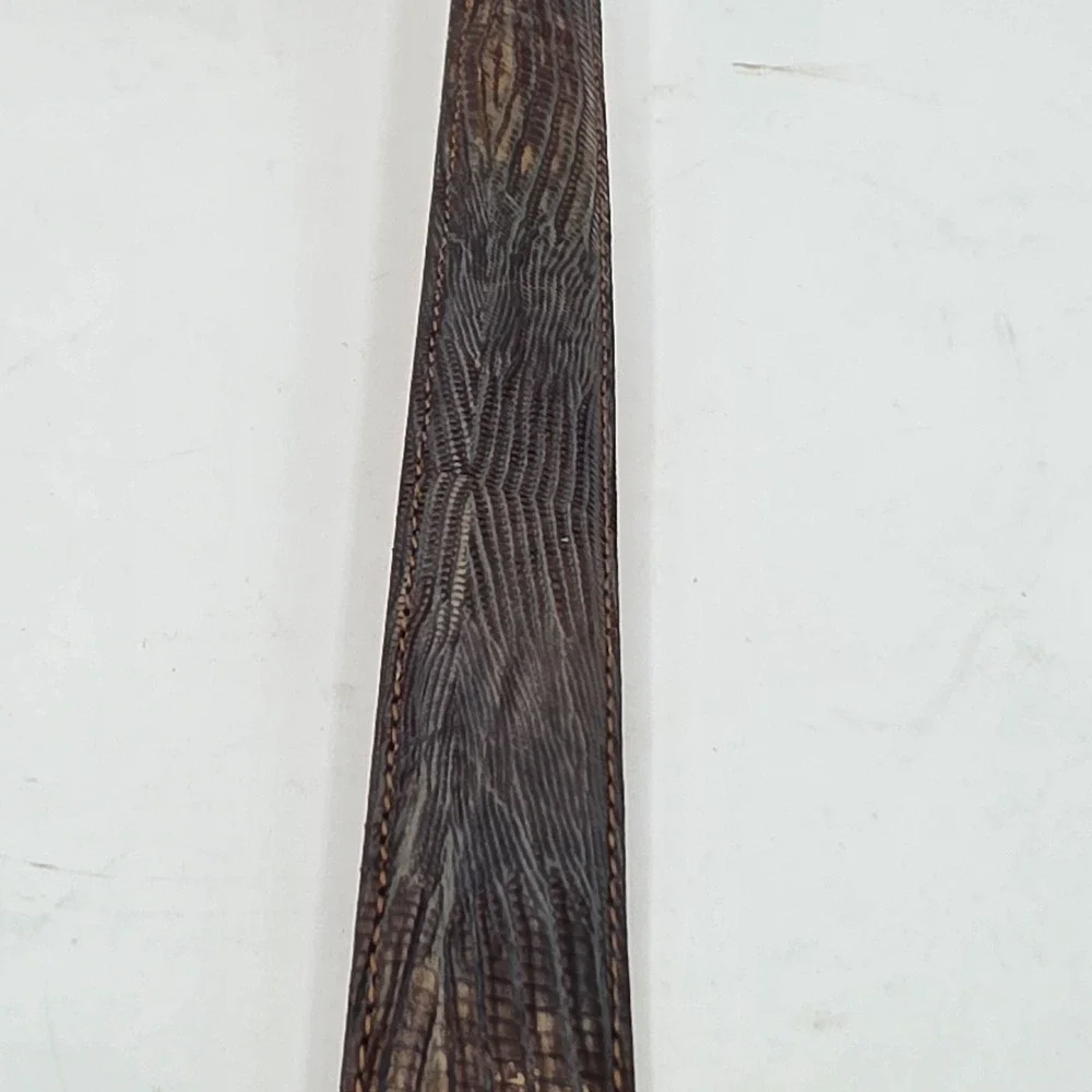 Martin Dingman Belt Mens 36 Brown Genuine‎ Lizard Exotic Classic Luxury Designer